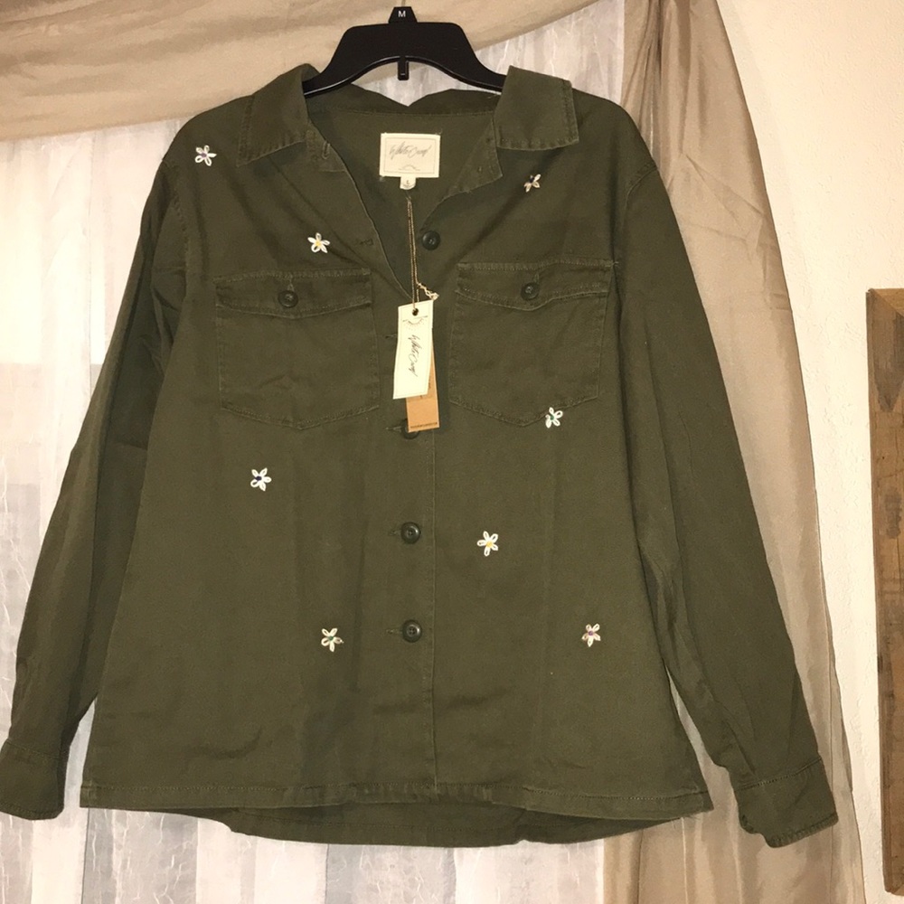 Green Jacket with flower accents
